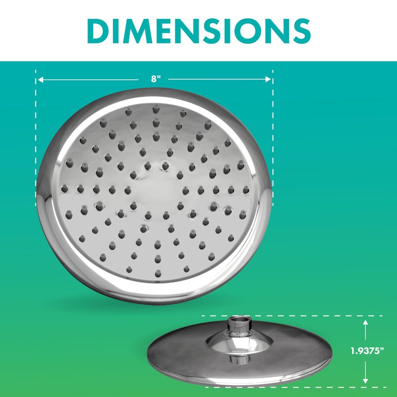 Niagara Conservation N9520CH Rainfall Spa 1-Spray with 2 GPM 8-in. Wall Mount Adjustable Fixed Shower Head in Chrome, 1-Pack | Bathroom Shower Head Sprayer with Pressure Compensation - Image 5